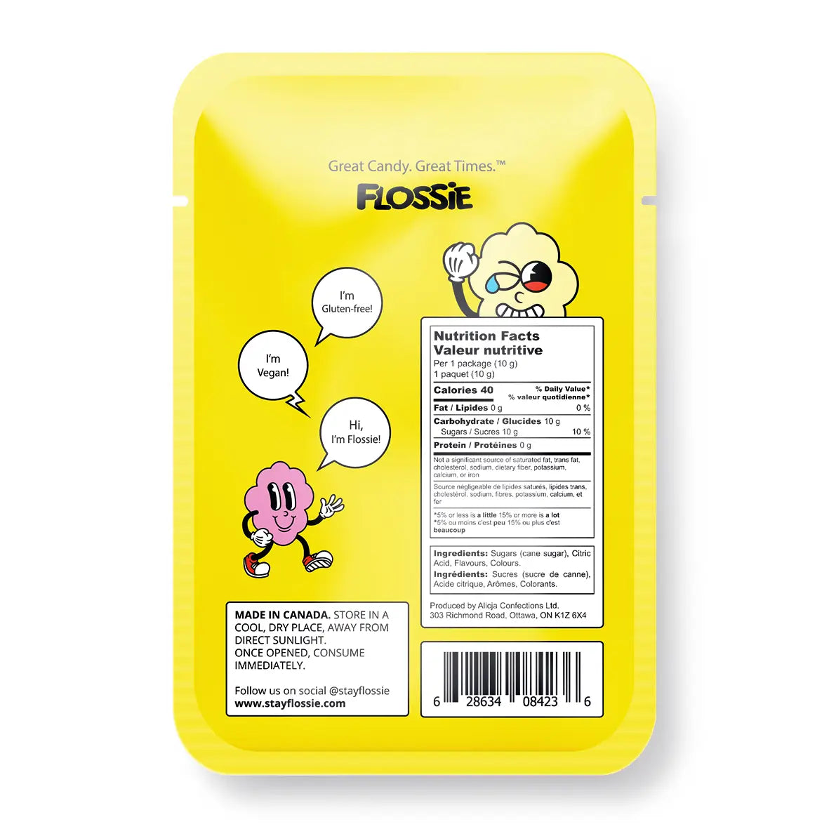Flossie Sour Lemon Cotton Candy