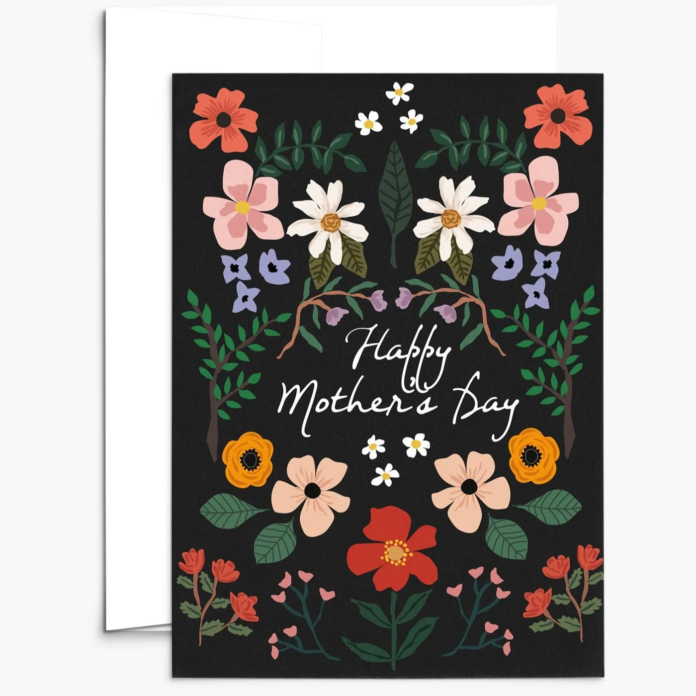 Black Floral Garden Mother's Day Greeting Card