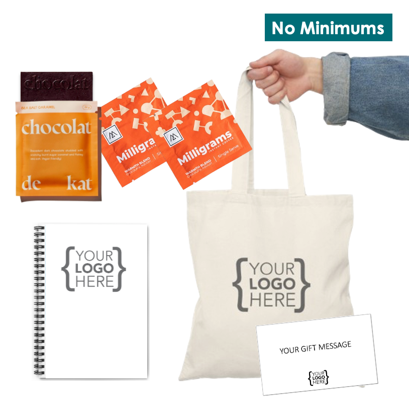 On-Demand Coffee Break Kit with Tote Bag and Notebook