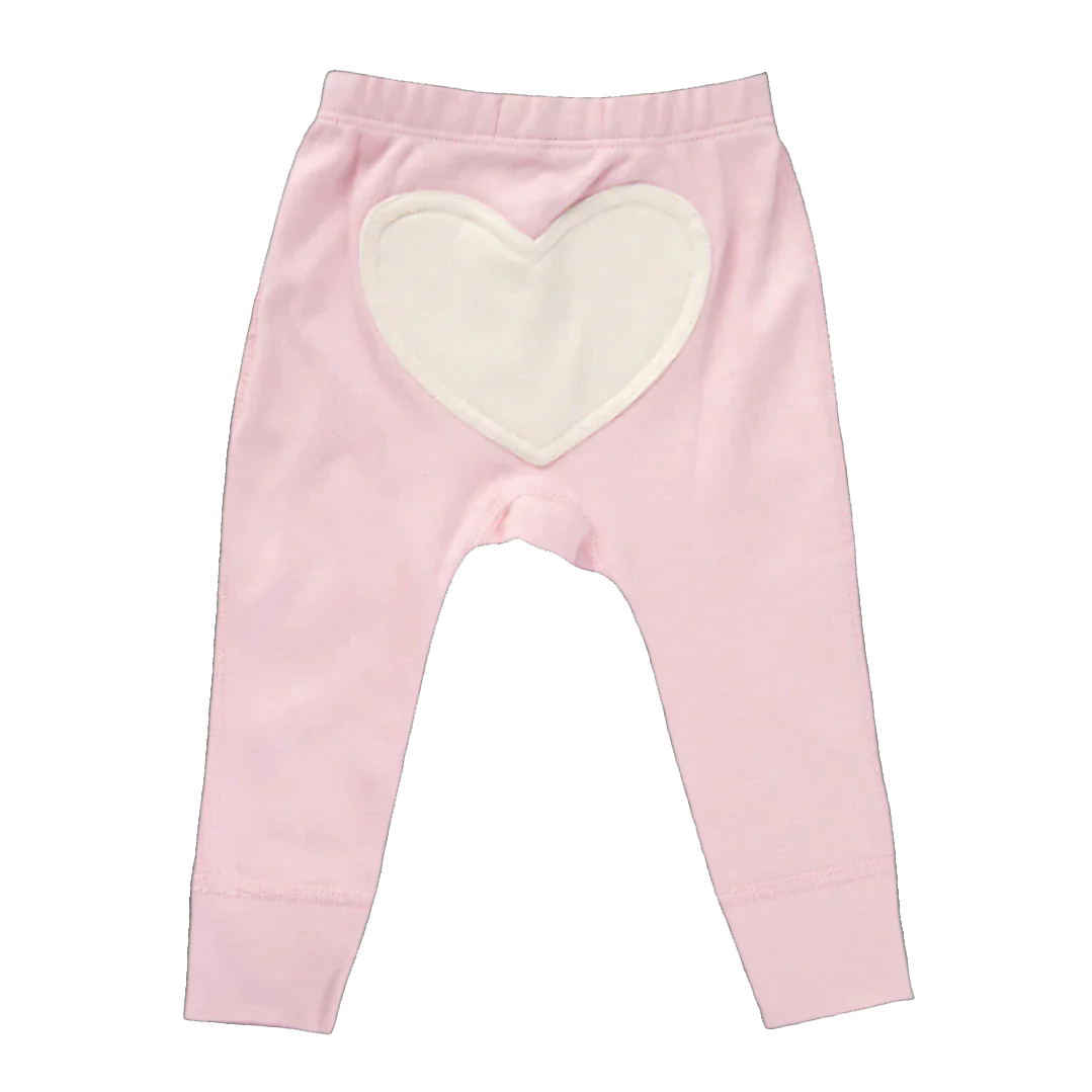 Sapling - Dusty Pink Heart Pants (0-3 mos)