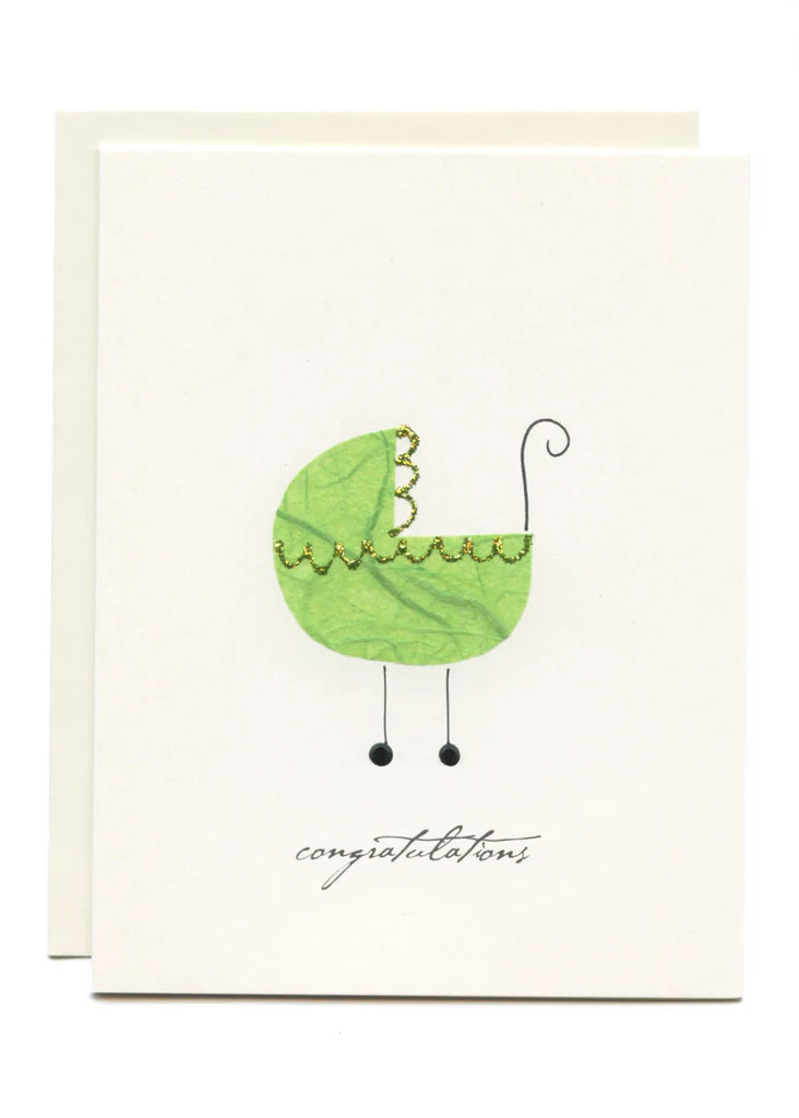 "Congratulations" Green Buggy Card