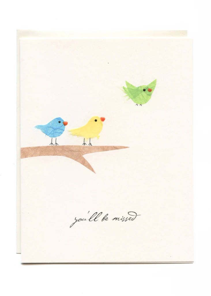 "You'll Be Missed" Bird Flying Away Card