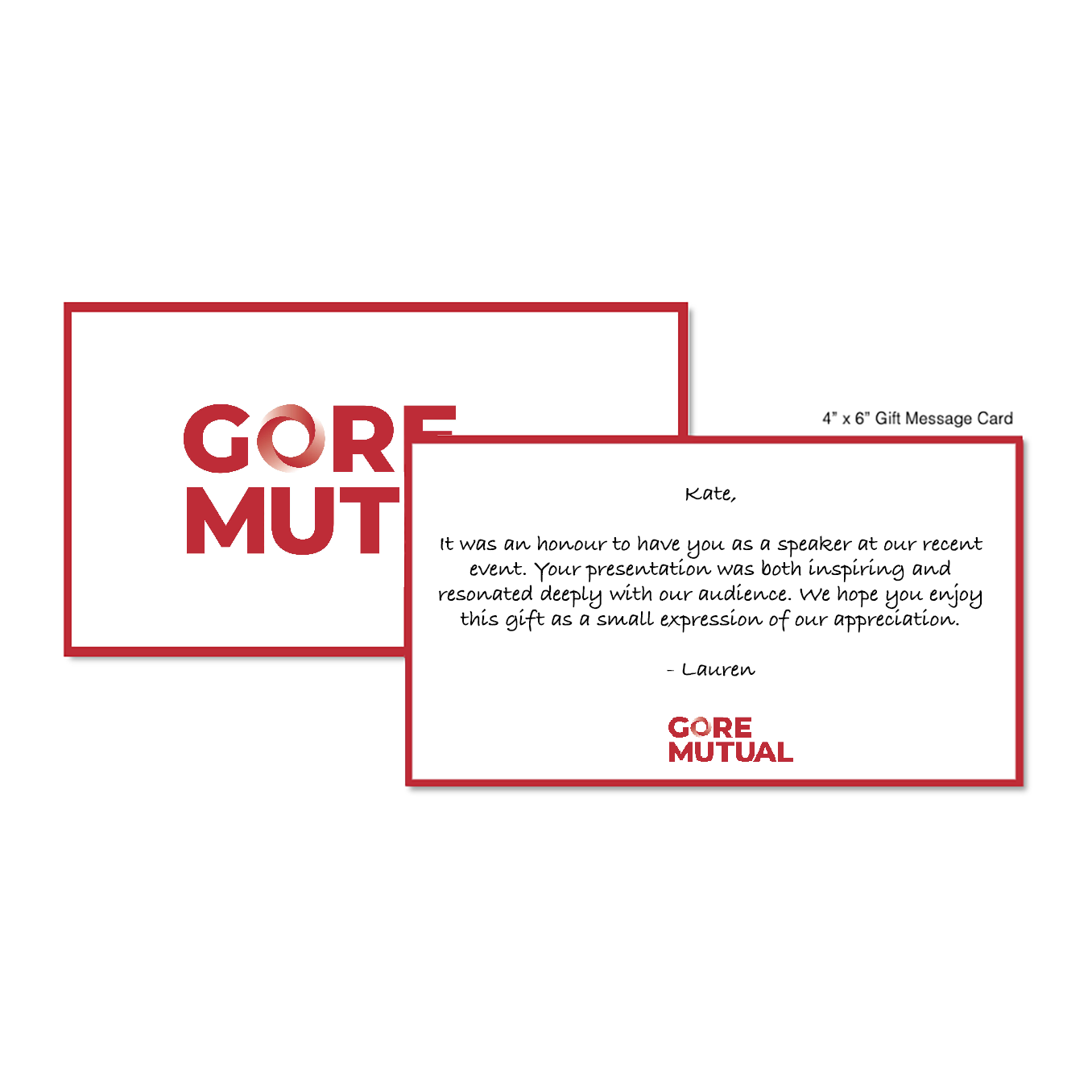 Gore Mutual Gift Message Card