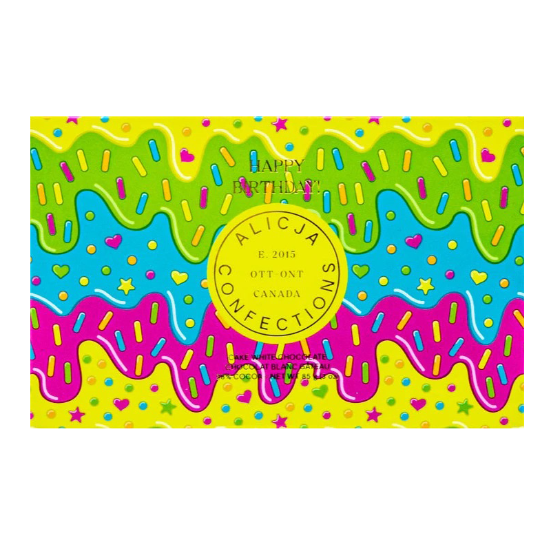 Alicja Confections - Happy Birthday! White Postcard Chocolate Bar
