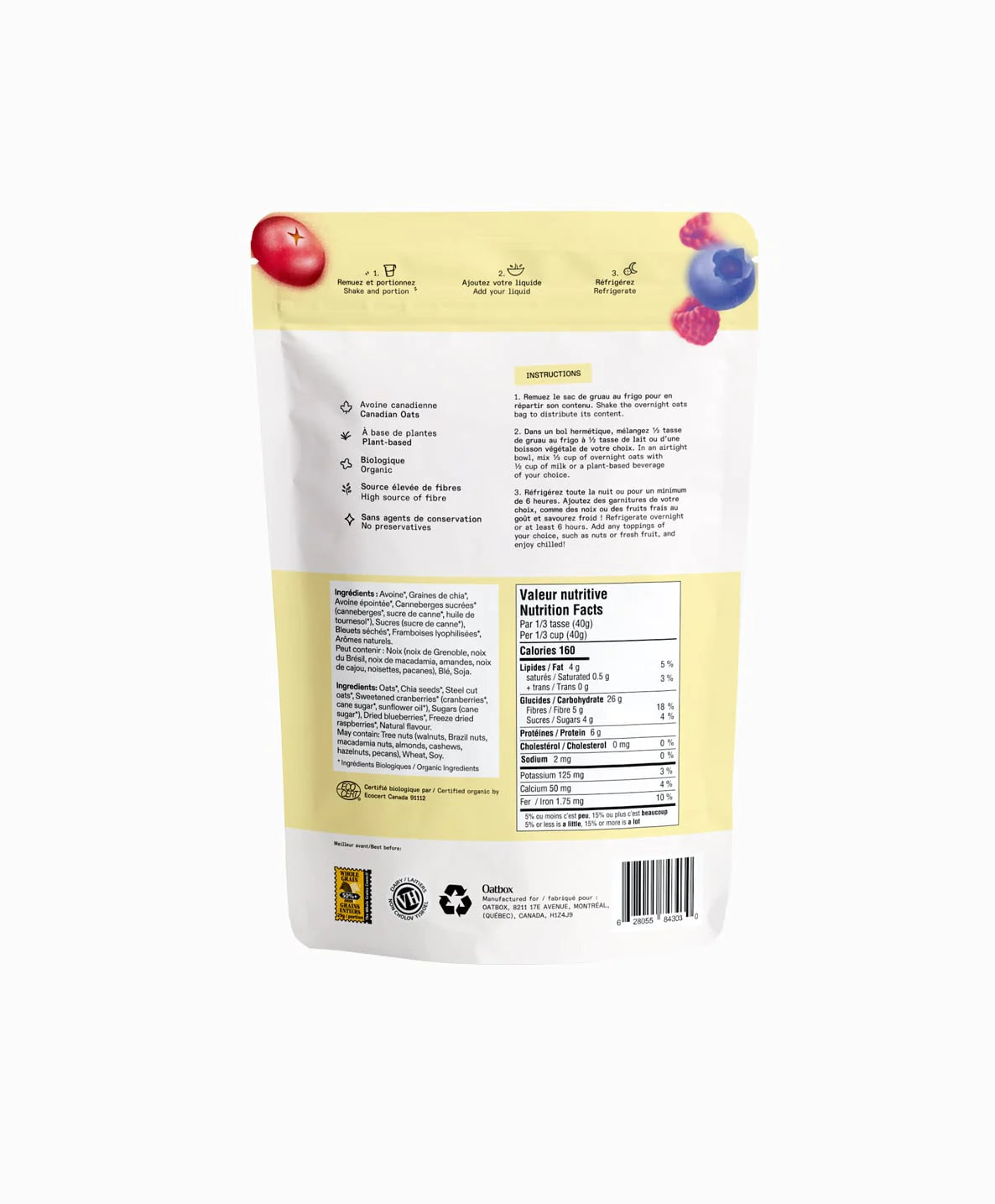 Oatbox - Overnight Oats Field Berries 280g