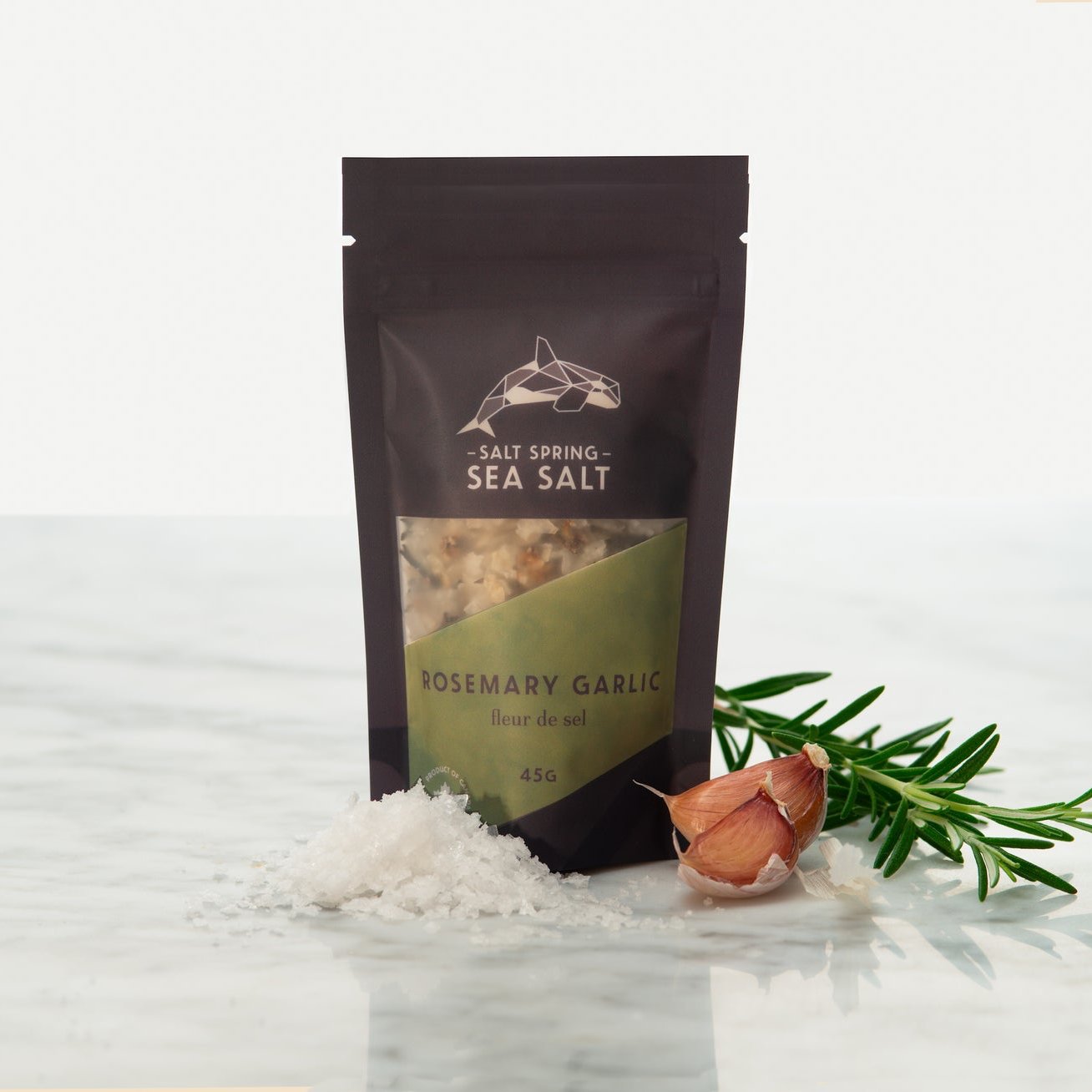 Salt Spring Sea Salt - Rosemary Garlic Fleur de Sel 45g