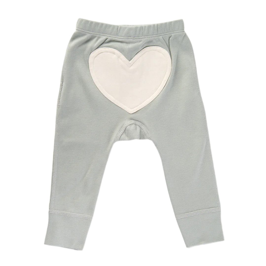 Sapling - Dove Grey Heart Pants (0-3M)