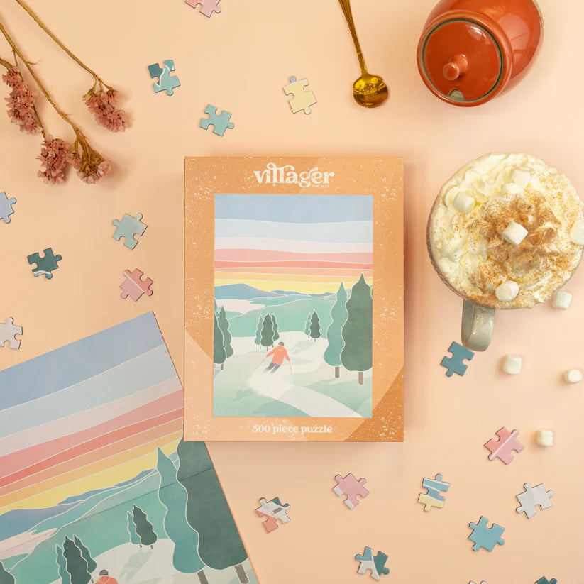 Sunset Ski 500 Piece Puzzle Designed in Canada by Maude Gervais