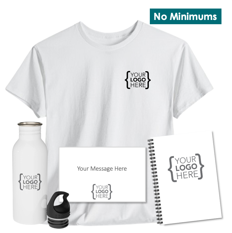 On-Demand T-Shirt, Water Bottle + Spiral Notebook