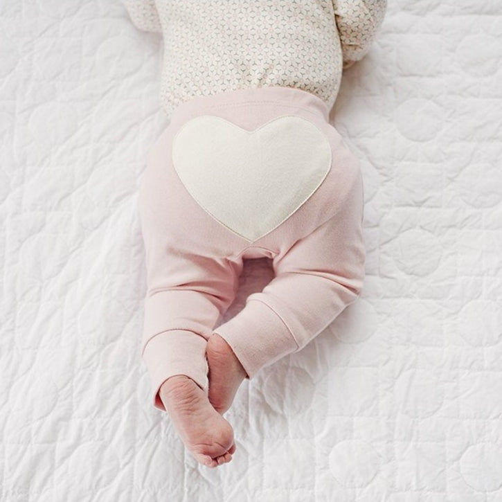 Sapling - Dusty Pink Heart Pants (0-3 mos)