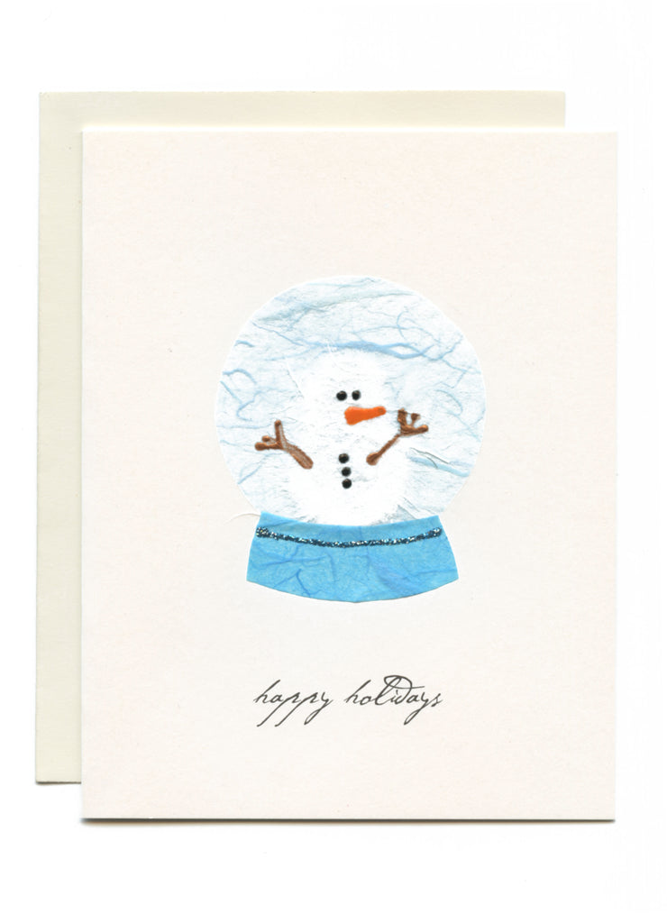 "HAPPY HOLIDAYS" Snowman in Globe