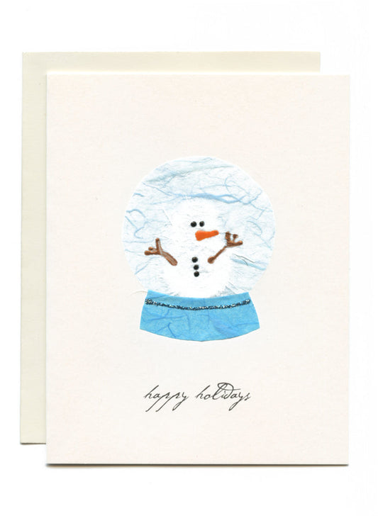 "HAPPY HOLIDAYS" Snowman in Globe