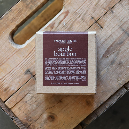 Farmer's Son Co. - Apple Bourbon Candle 8oz (45-50 hours burn time)