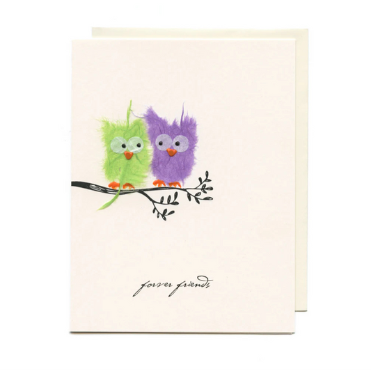 "FOREVER FRIENDS" Owls on Branch Card