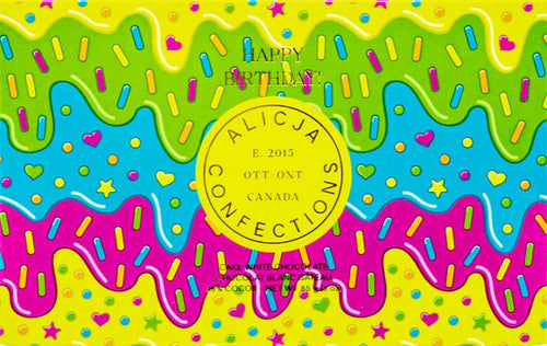 Alicja Confections - Happy Birthday! White Postcard Chocolate Bar