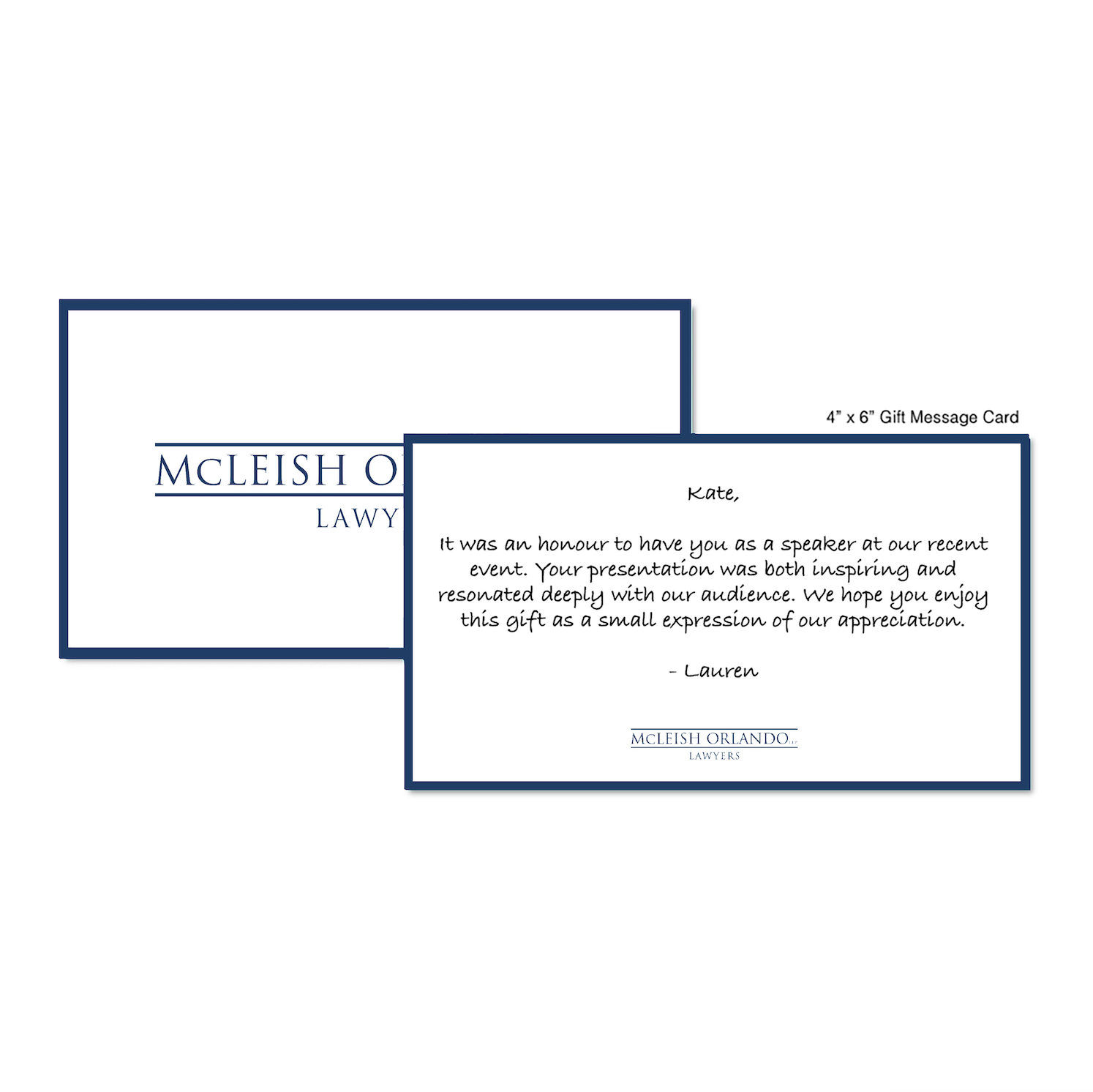 McLeish Orlando Gift Message Card