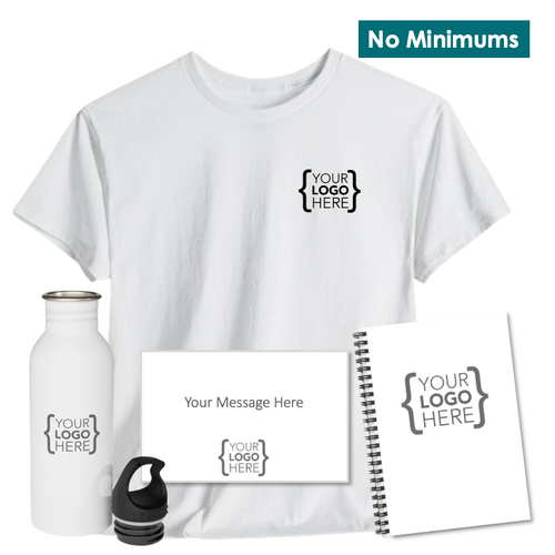 On-Demand T-Shirt, Water Bottle + Spiral Notebook
