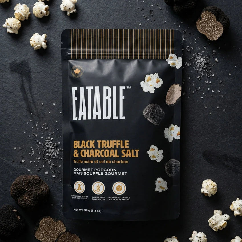 Eatable Black Truffle Charcoal Popcorn