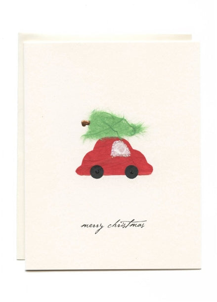 "MERRY CHRISTMAS" Tree on Car Card