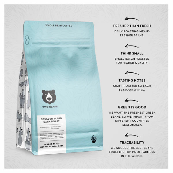 Two Bears Coffee - Boulder House Blend (10 oz, 283 grams - beans)