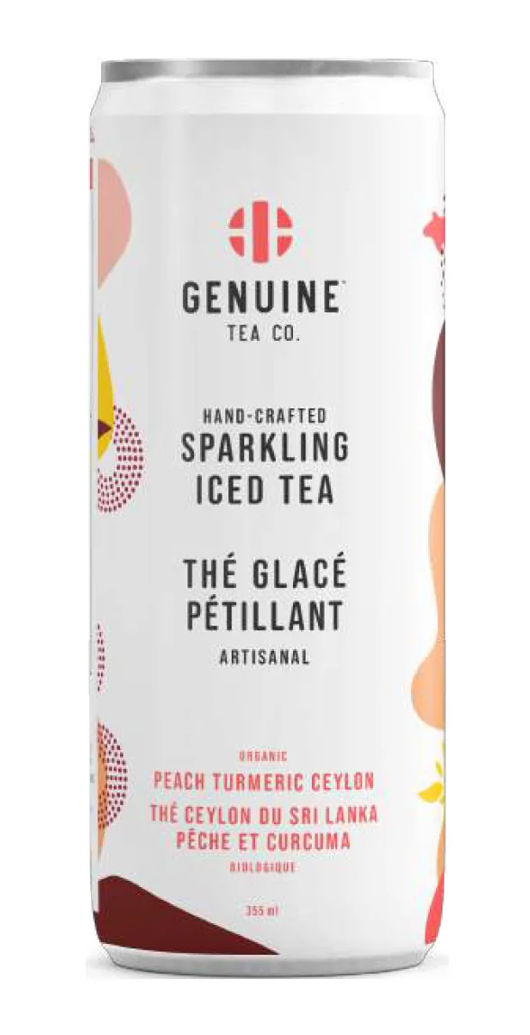 Genuine Tea - Sparkling Iced Tea Organic Peach Turmeric Ceylon