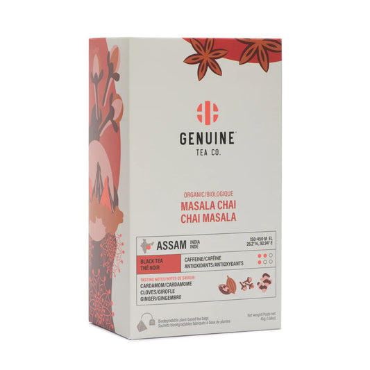 Genuine Tea - Pyramid Tea Bags - Organic Masala Chai (15 pyramid tea bags)