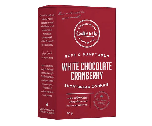 Cookie It Up - White Chocolate Cranberry Shortbread 70g