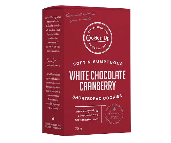 Cookie It Up - White Chocolate Cranberry Shortbread 70g