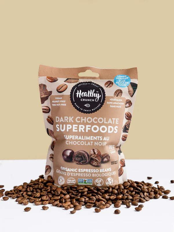 Healthy Crunch - Organic Espresso Coffee Bean Dark Chocolate Superfoods 235g